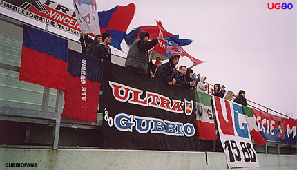 Gli ultrà Gubbio presenti a Forlì